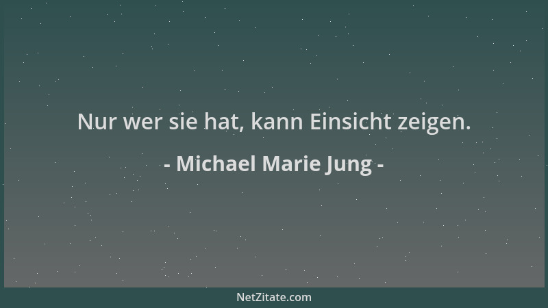 Michael Marie Jung - Nur wer sie hat, kann Einsicht zeigen....