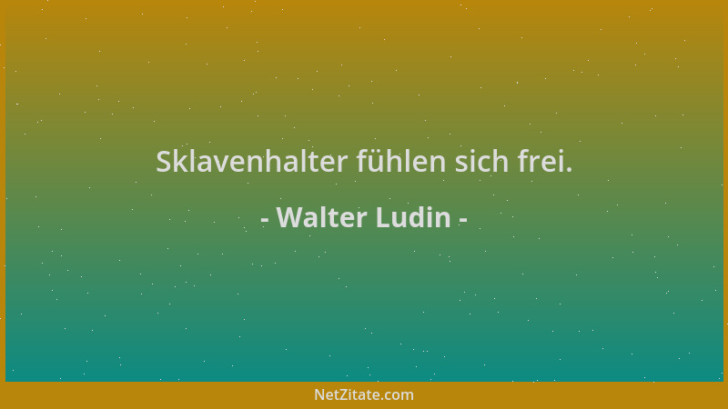 Walter Ludin - Sklavenhalter fühlen sich frei....