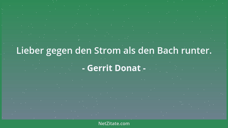 Gerrit Donat - Lieber gegen den Strom als den Bach runter....