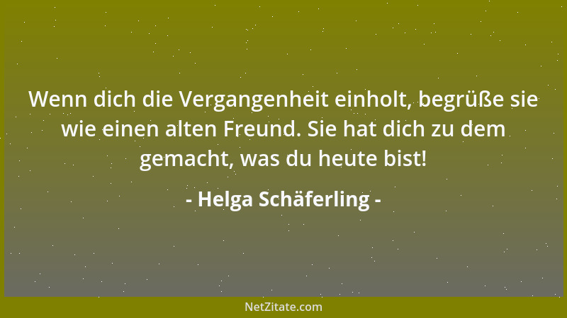 Helga Schäferling - Wenn dich die Vergangenheit einholt, begrüße sie wie einen alten Freund. Sie hat dich zu dem gemacht, w...