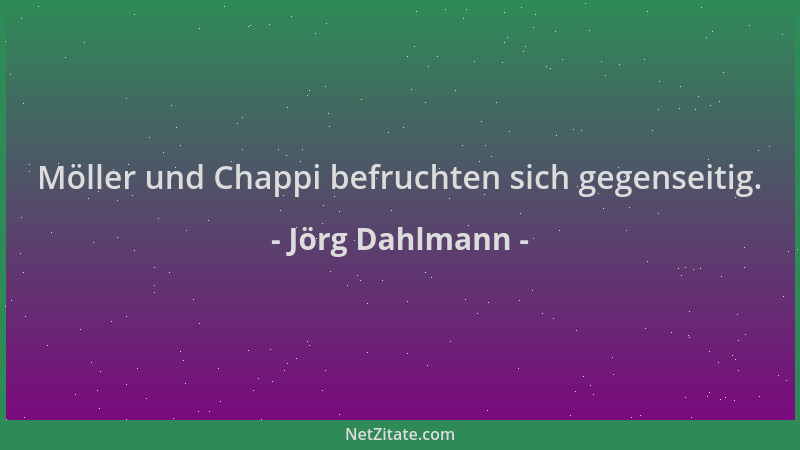 Jörg Dahlmann - Möller und Chappi befruchten sich gegenseitig....