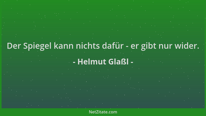 Helmut Glaßl - Der Spiegel kann nichts dafür - er gibt nur wider....