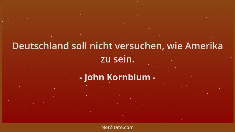 John Kornblum - Deutschland soll nicht versuchen, wie Amerika zu sein....