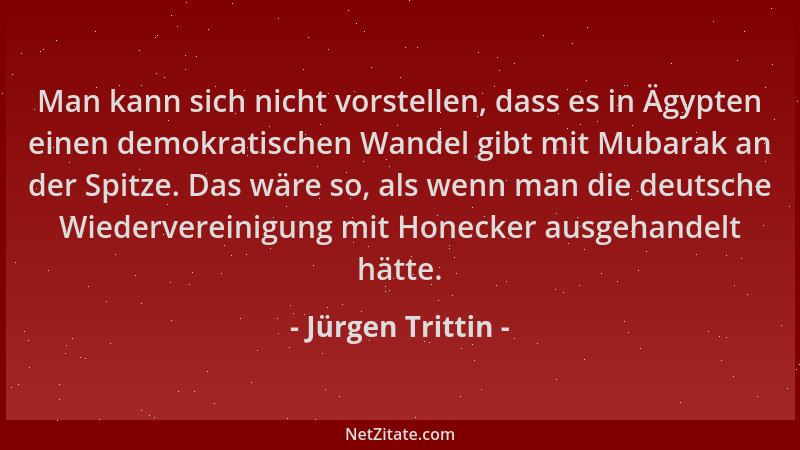 Jürgen Trittin - Man kann sich nicht vorstellen, dass es in Ägypten einen demokratischen Wandel gibt mit Mubarak an der Spi...