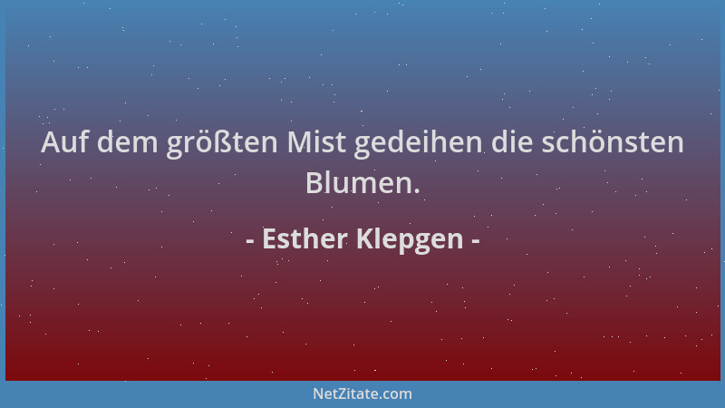 Esther Klepgen - Auf dem größten Mist gedeihen die schönsten Blumen....