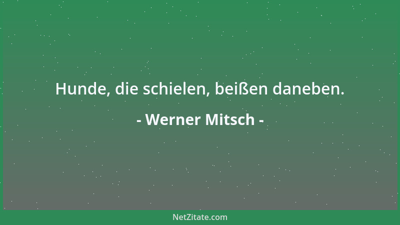 Werner Mitsch - Hunde, die schielen, beißen daneben....
