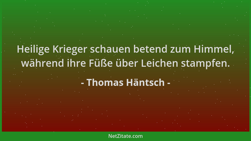Thomas Häntsch - Heilige Krieger schauen betend zum Himmel, während ihre Füße über Leichen stampfen....