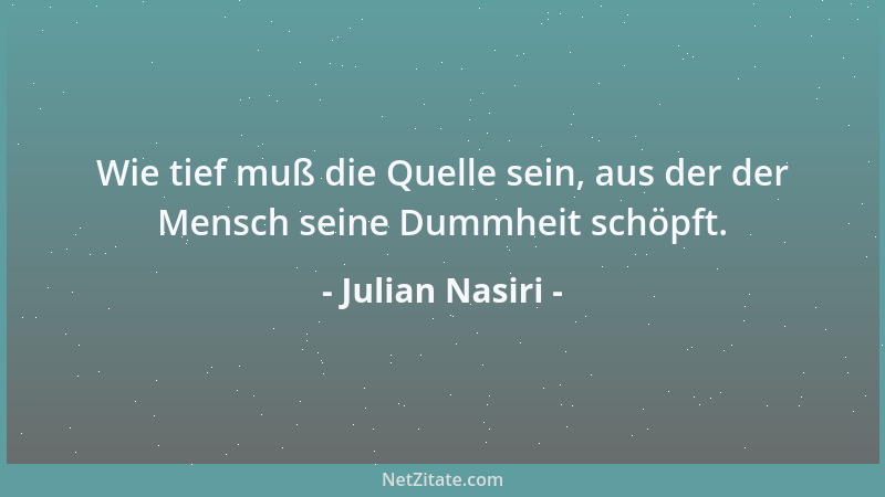 Julian Nasiri - Der Mensch ist nur ein Sklave seines Körpers und der Körper die Geißel des Menschen....