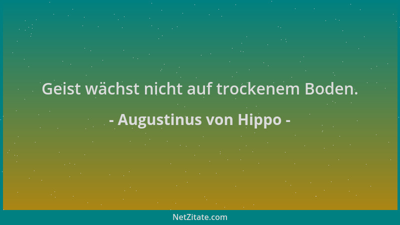 Augustinus von Hippo - Geist wächst nicht auf trockenem Boden....