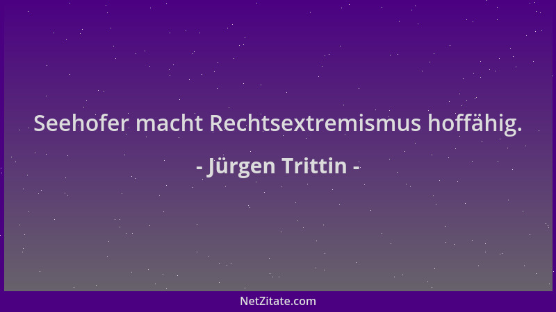 Jürgen Trittin - Seehofer macht Rechtsextremismus hoffähig....