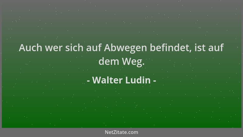 Walter Ludin - Auch wer sich auf Abwegen befindet, ist auf dem Weg....
