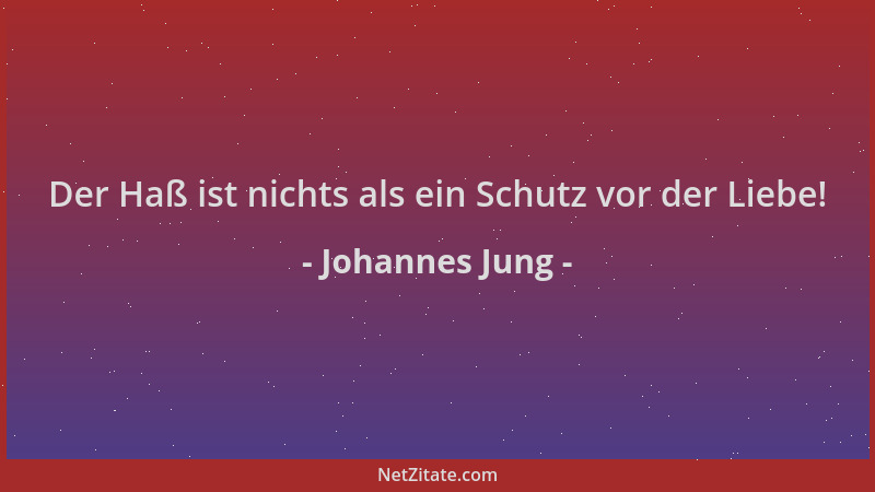 Johannes Jung - Der Haß ist nichts als ein Schutz vor der Liebe!...