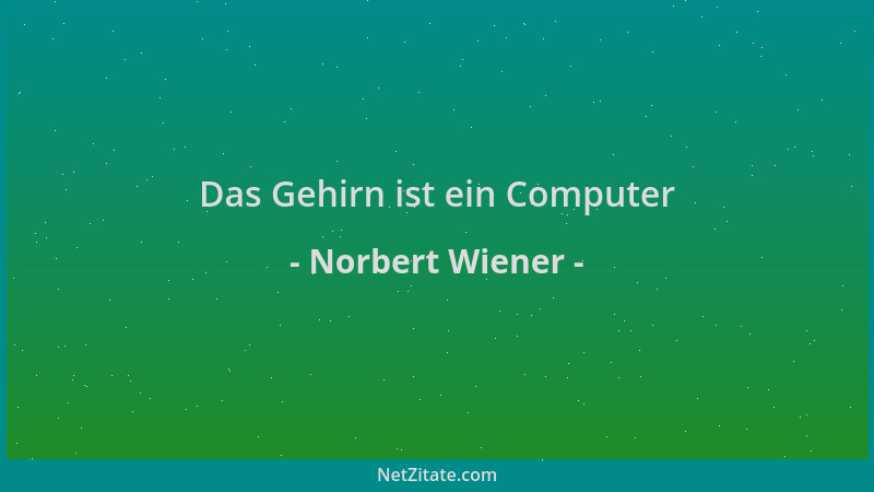 Norbert Wiener - Das Gehirn ist ein Computer...