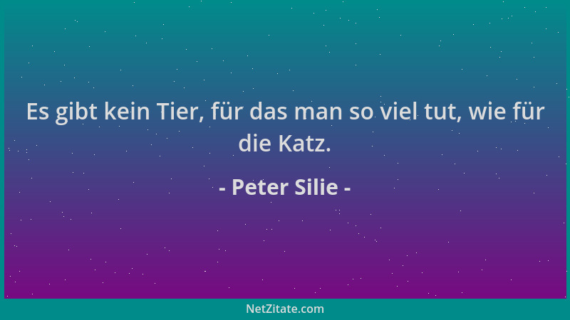 Peter Silie - Es gibt kein Tier, für das man so viel tut, wie für die Katz....
