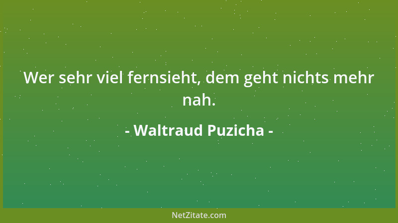 Waltraud Puzicha - Wer sehr viel fernsieht, dem geht nichts mehr nah....