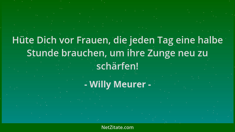 Willy Meurer - Hüte Dich vor Frauen, die jeden Tag eine halbe Stunde brauchen, um ihre Zunge neu zu schärfen!...