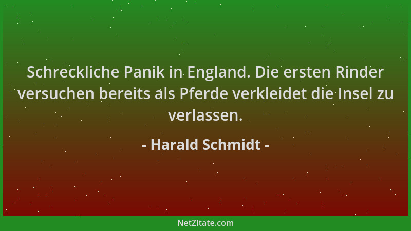 Harald Schmidt - Schreckliche Panik in England. Die ersten Rinder versuchen bereits als Pferde verkleidet die Insel zu verl...