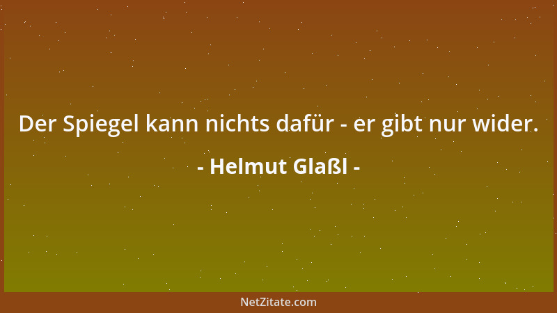 Helmut Glaßl - Der Spiegel kann nichts dafür - er gibt nur wider....