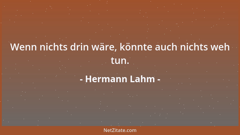 Hermann Lahm - Wenn nichts drin wäre, könnte auch nichts weh tun....