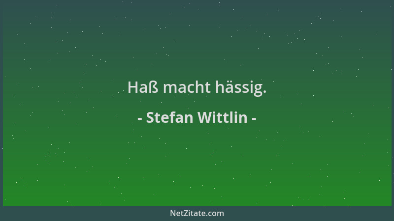 Stefan Wittlin - Haß macht hässig....