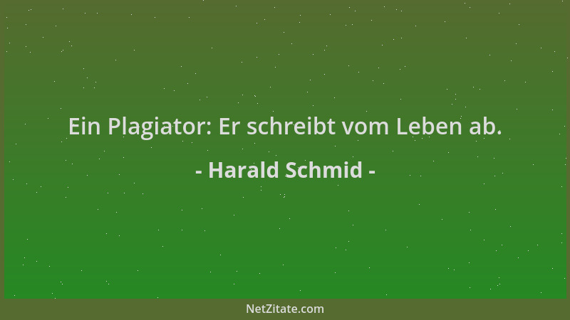 Harald Schmid - Ein Plagiator: Er schreibt vom Leben ab....