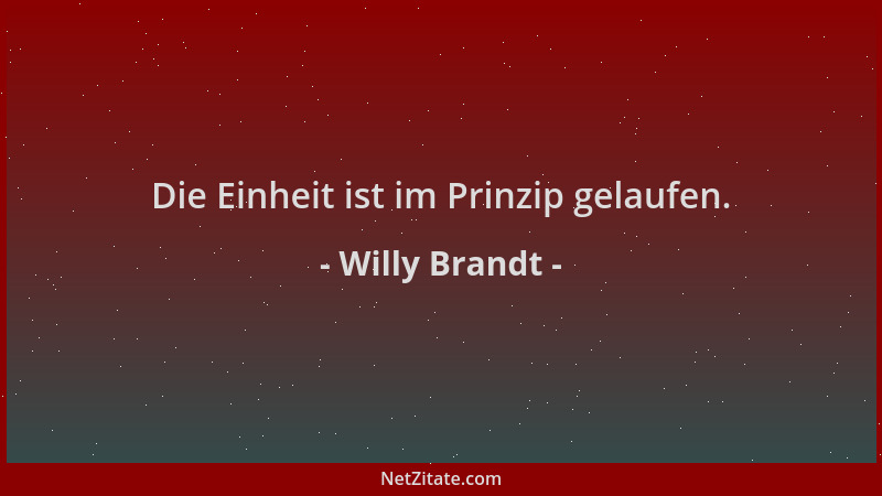 Willy Brandt - Die Einheit ist im Prinzip gelaufen....