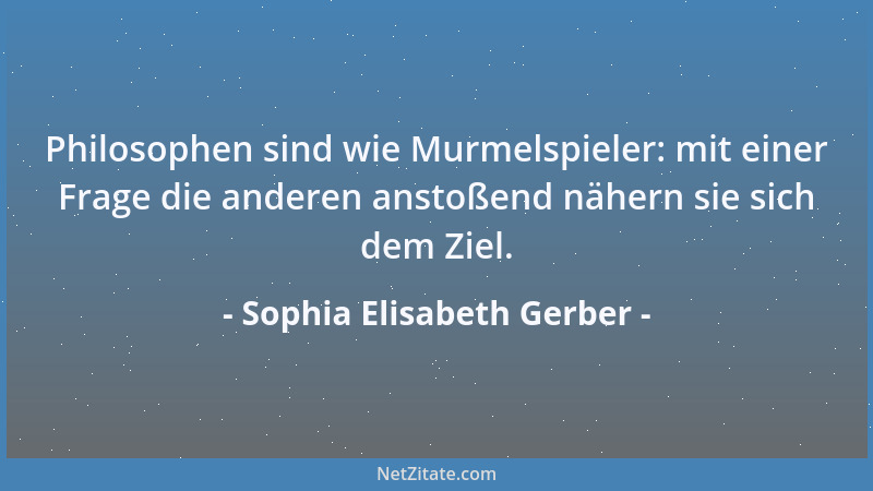 Sophia Elisabeth Gerber - Auch philosophische Gedankenblitze können gefährlich sein....
