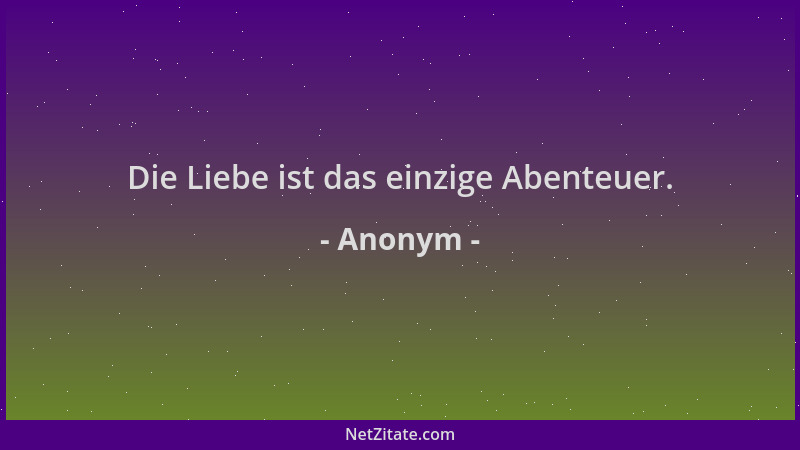 Anonym - Die Liebe ist das einzige Abenteuer....