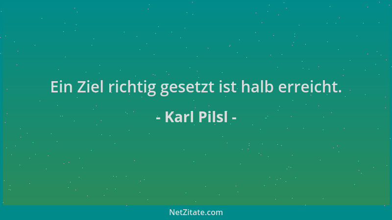 Karl Pilsl - Ein Ziel richtig gesetzt ist halb erreicht....