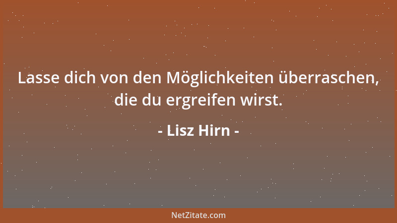 Lisz Hirn - Lasse dich von den Möglichkeiten überraschen, die du ergreifen wirst....