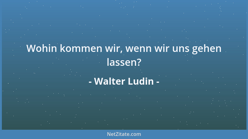 Walter Ludin - Wohin kommen wir, wenn wir uns gehen lassen?...
