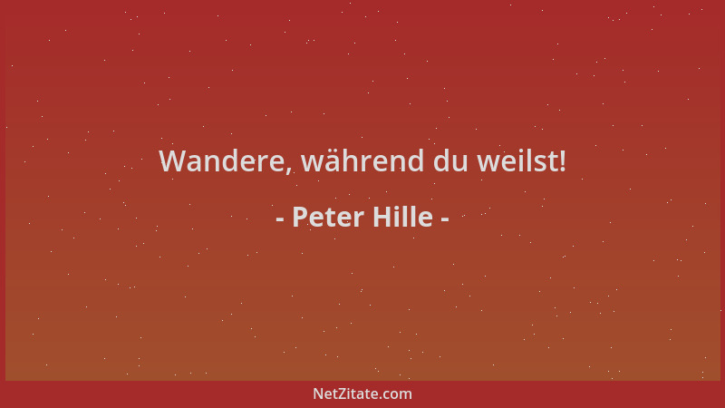 Peter Hille - Wandere, während du weilst!...