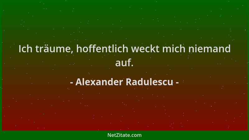 Alexander Radulescu - Ich träume, hoffentlich weckt mich niemand auf....