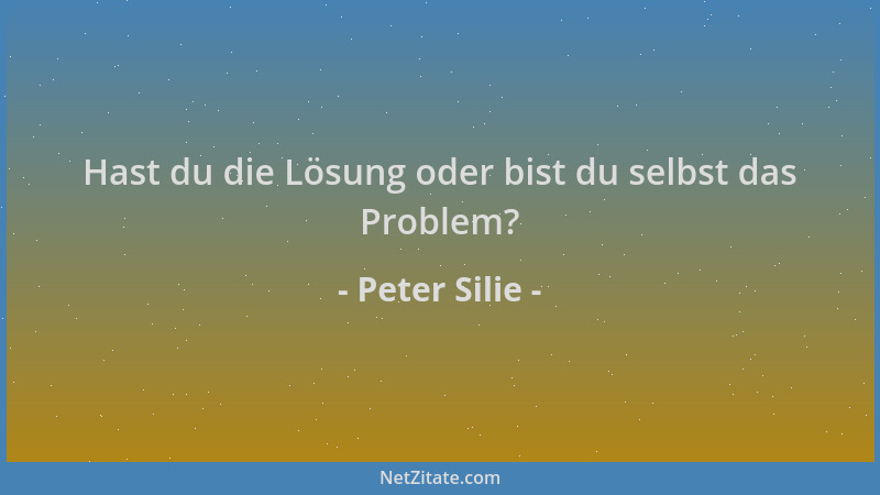 Peter Silie - Hast du die Lösung oder bist du selbst das Problem?...