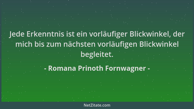 Romana Prinoth Fornwagner - Jede Erkenntnis ist ein vorläufiger Blickwinkel, der mich bis zum nächsten vorläufigen Blickwin...
