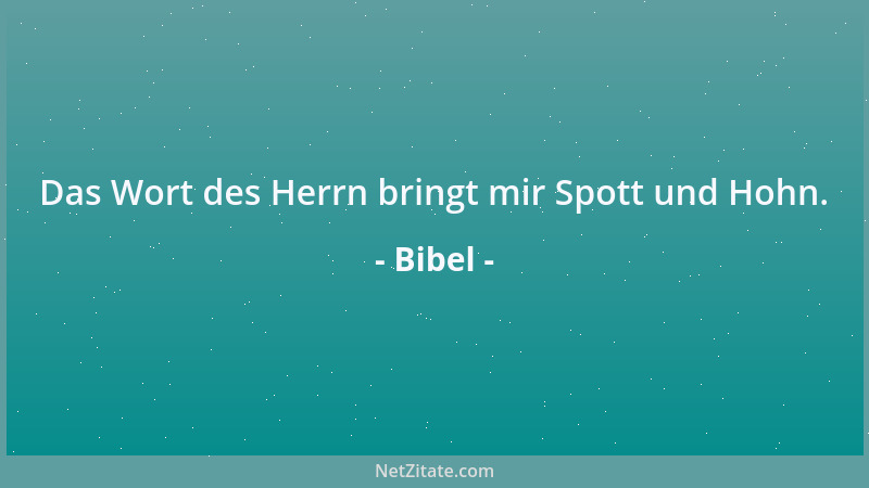 Bibel - Das Wort des Herrn bringt mir Spott und Hohn....