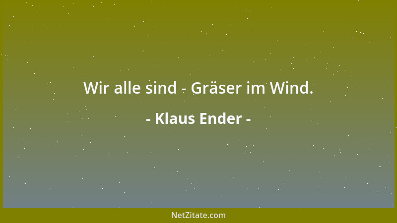 Klaus Ender - Wir alle sind - Gräser im Wind....
