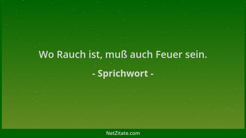 Sprichwort - Wo Rauch ist, muß auch Feuer sein....