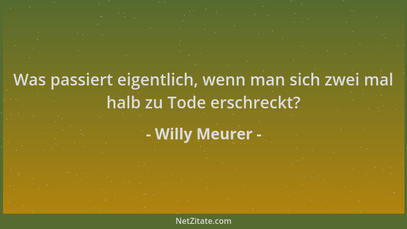 Willy Meurer - Was passiert eigentlich, wenn man sich zwei mal halb zu Tode erschreckt?...