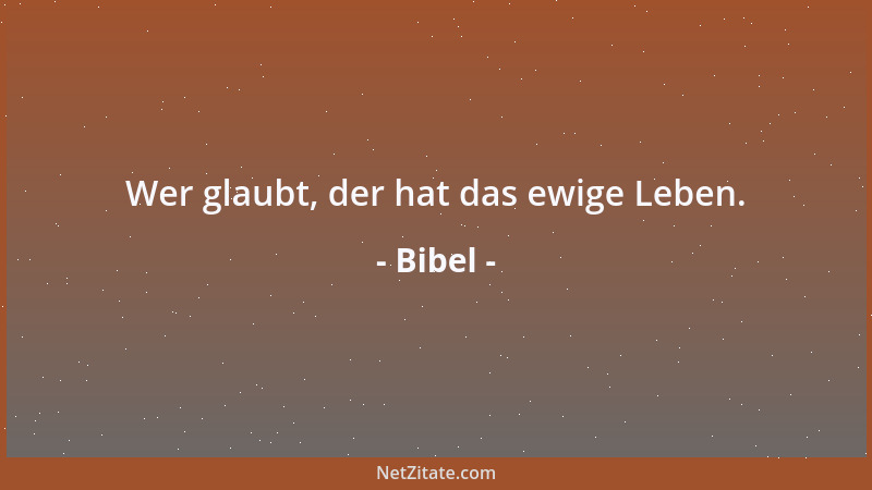Bibel - Wer glaubt, der hat das ewige Leben....