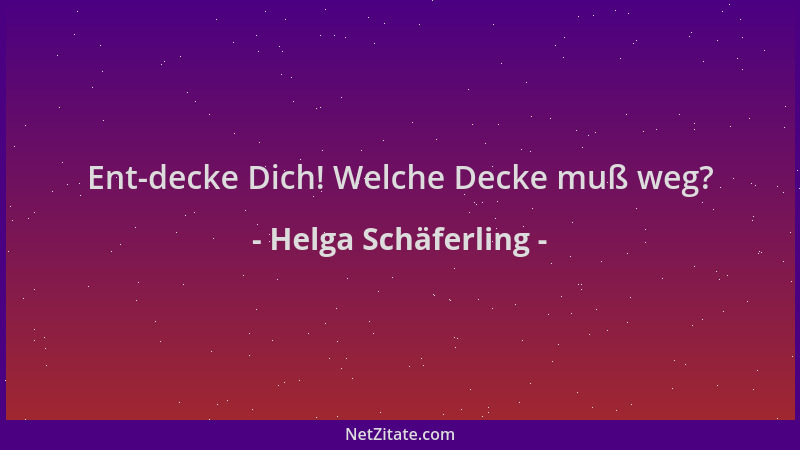 Helga Schäferling - Ent-decke Dich! Welche Decke muß weg?...