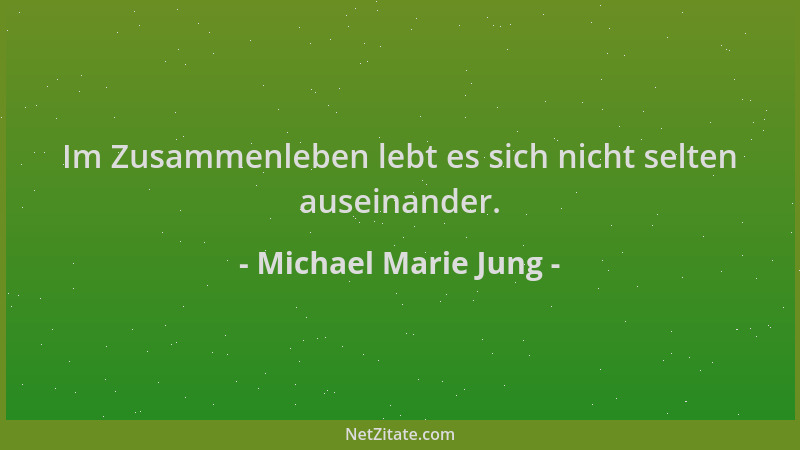 Michael Marie Jung - Im Zusammenleben lebt es sich nicht selten auseinander....