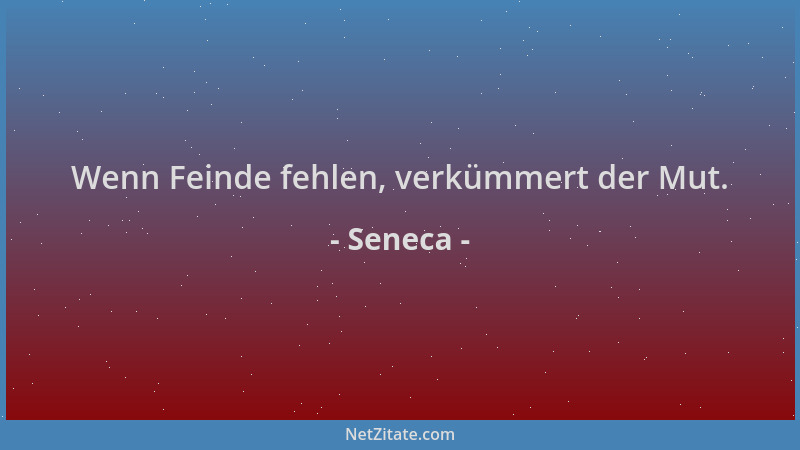 Seneca - Wenn Feinde fehlen, verkümmert der Mut....