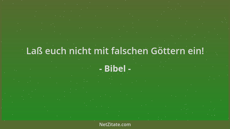 Bibel - Laß euch nicht mit falschen Göttern ein!...