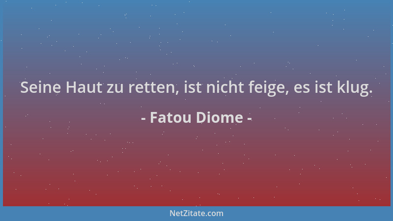 Fatou Diome - Seine Haut zu retten, ist nicht feige, es ist klug....