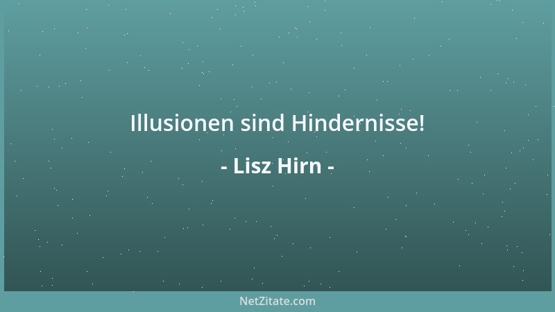 Lisz Hirn - Illusionen sind Hindernisse!...