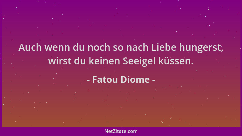 Fatou Diome - Auch wenn du noch so nach Liebe hungerst, wirst du keinen Seeigel küssen....