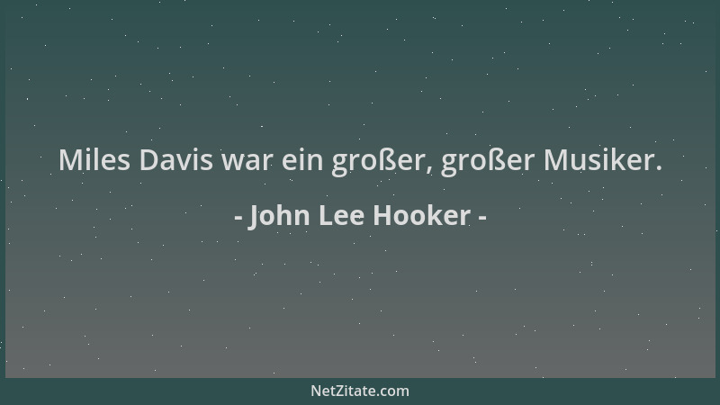 John Lee Hooker - Miles Davis war ein großer, großer Musiker....