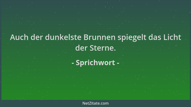 Sprichwort - Auch der dunkelste Brunnen spiegelt das Licht der Sterne....