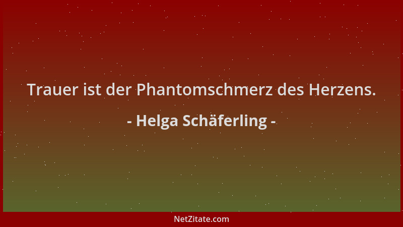 Helga Schäferling - Trauer ist der Phantomschmerz des Herzens....